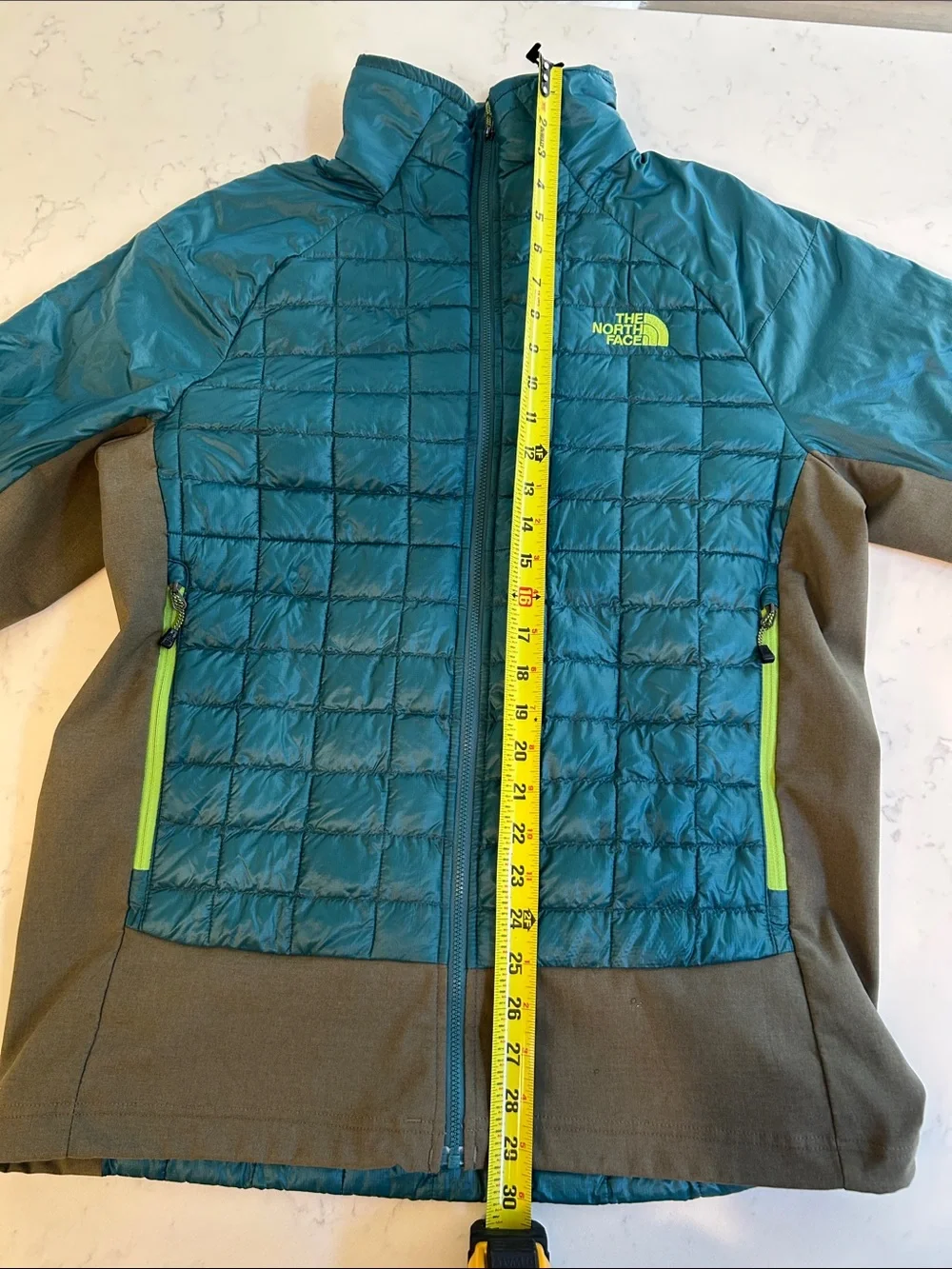 The North Face ThermoBall Hybrid Jacket Men’s Medium Teal Gray Olive Full Zip